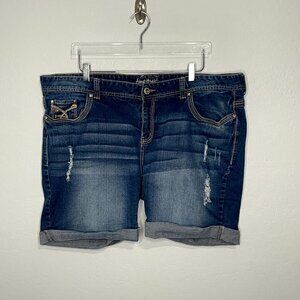 Amethyst Cuffed Bermuda Jean Denim Shorts 24 #50